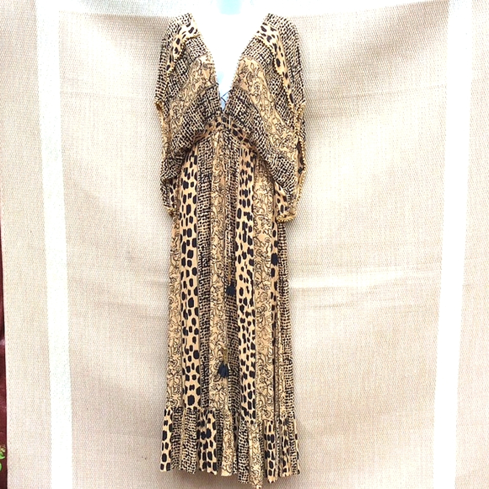 Gianni Bini Animal Print Maxi Dress/ Beach Cover